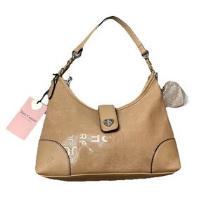 New Juicy Couture Starry Night Hobo Shoulder Bag Pecan Brown Silver Heart Charm